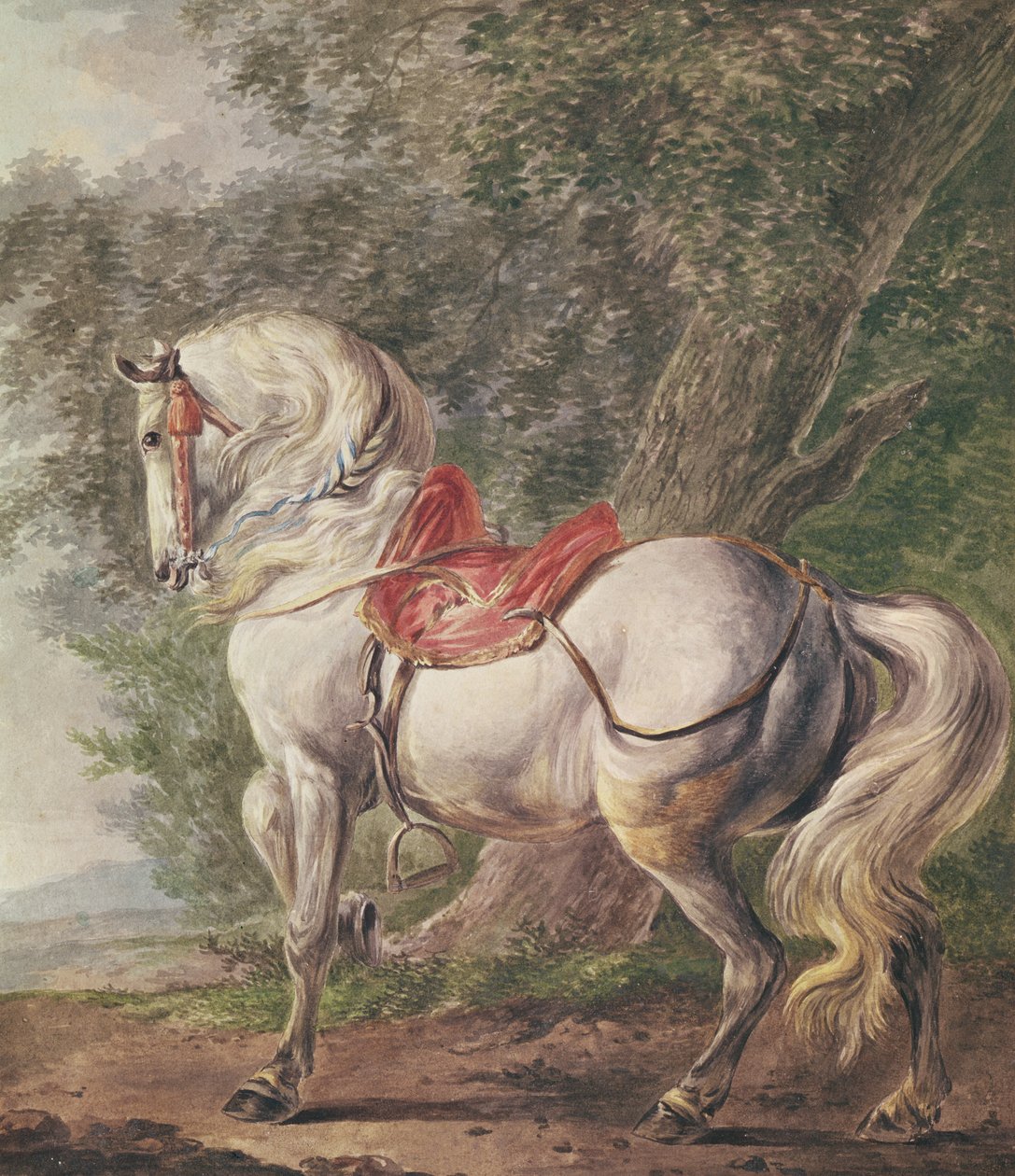 Ein weißes Pferd von Philips Wouwerman