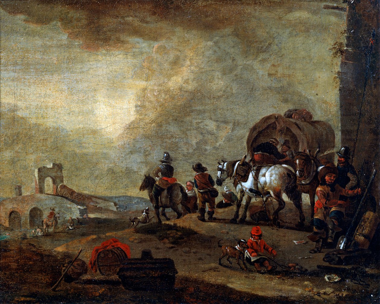 Reisende auf dem Weg, 17. Jahrhundert von Philips Wouwerman