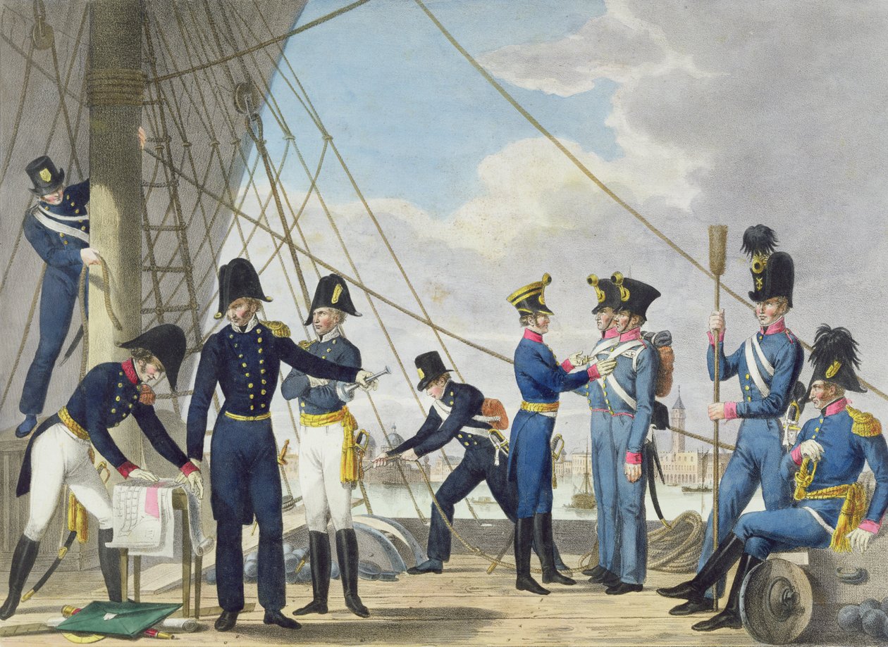 Die neue kaiserlich-königliche österreichische Marine nach den Napoleonischen Kriegen, ca. 1820 von Phillip von Stubenrauch