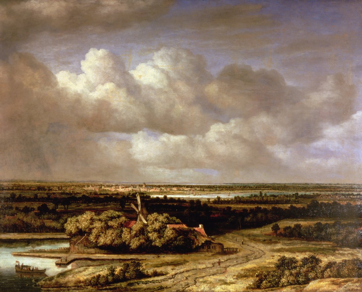 Eine weite Landschaft mit einer Windmühle, 1655 von Phillips de Koninck