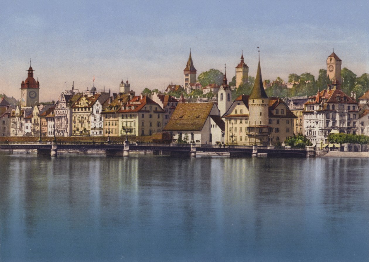 Alt-Luzern, Seebrücke und Musegg von Photographer Swiss