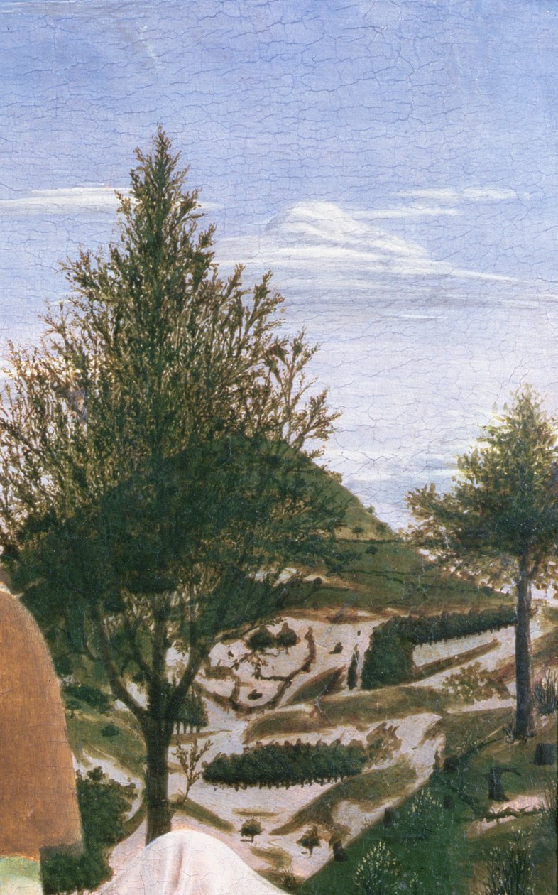 Taufe Christi, 1450er (Detail) von Piero della Francesca