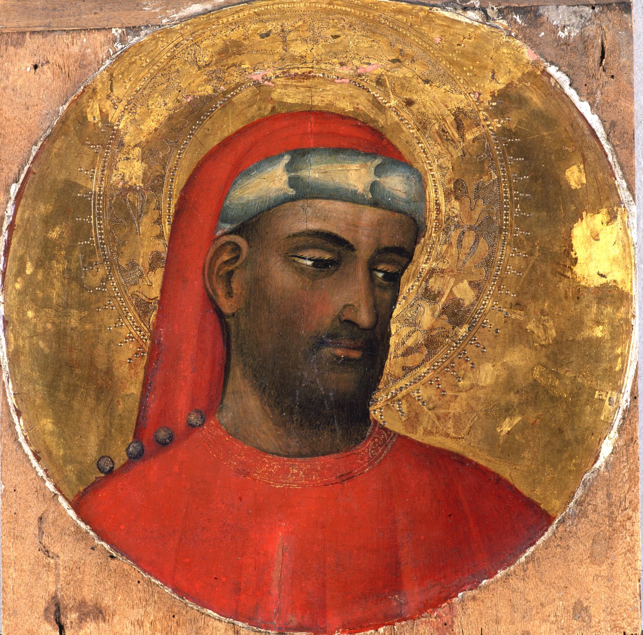 Tondo mit einem Porträt von St. Kosmas, vor 1420 (Tempera auf Pappelholz) von Piero di Alvaro