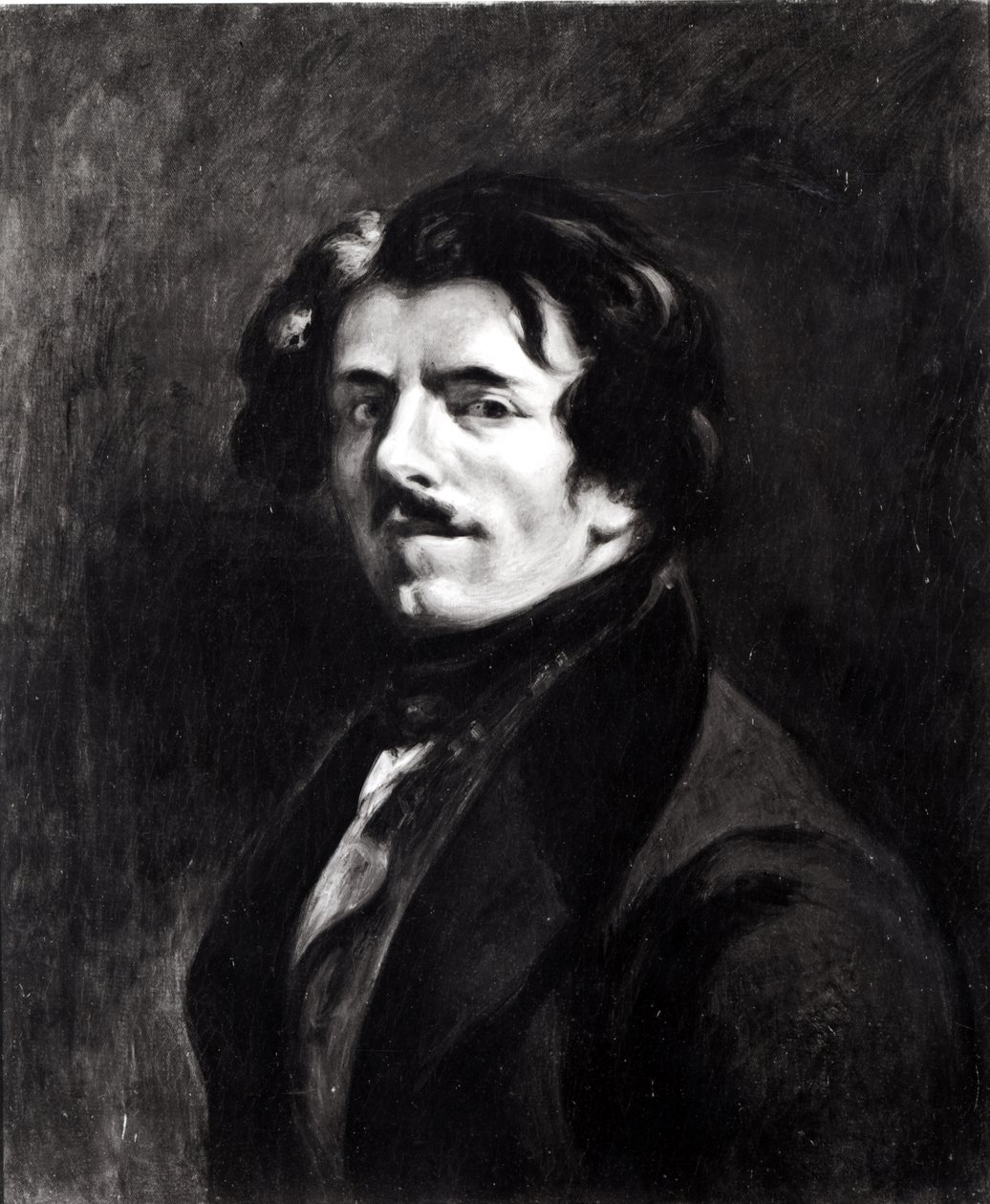 Porträt von Eugene Delacroix (1798-1863) nach einem Selbstporträt von 1834, 1874 von Pierre Andrieu