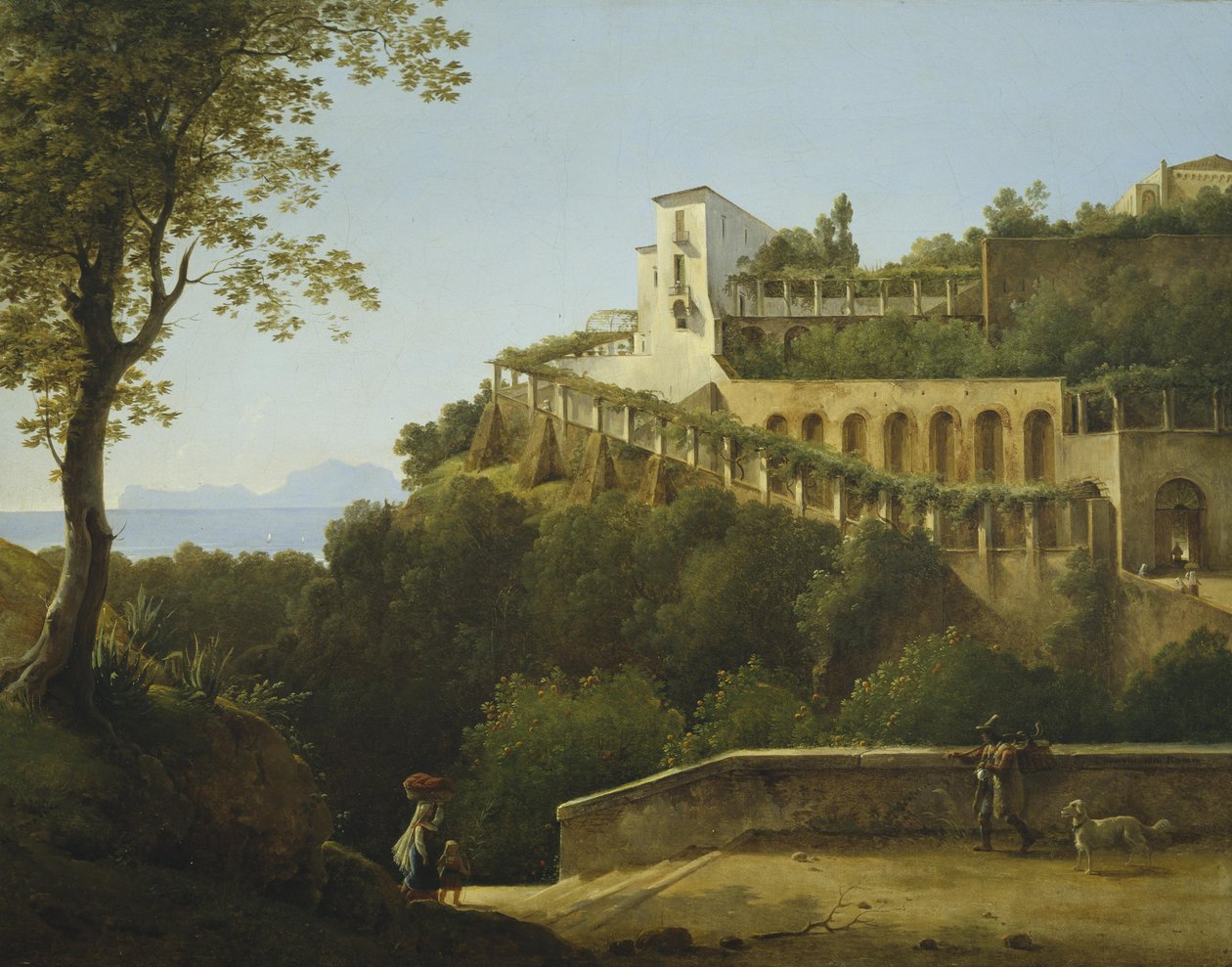 Kloster bei Neapel mit Blick auf Capri von Pierre Athanase Chauvin