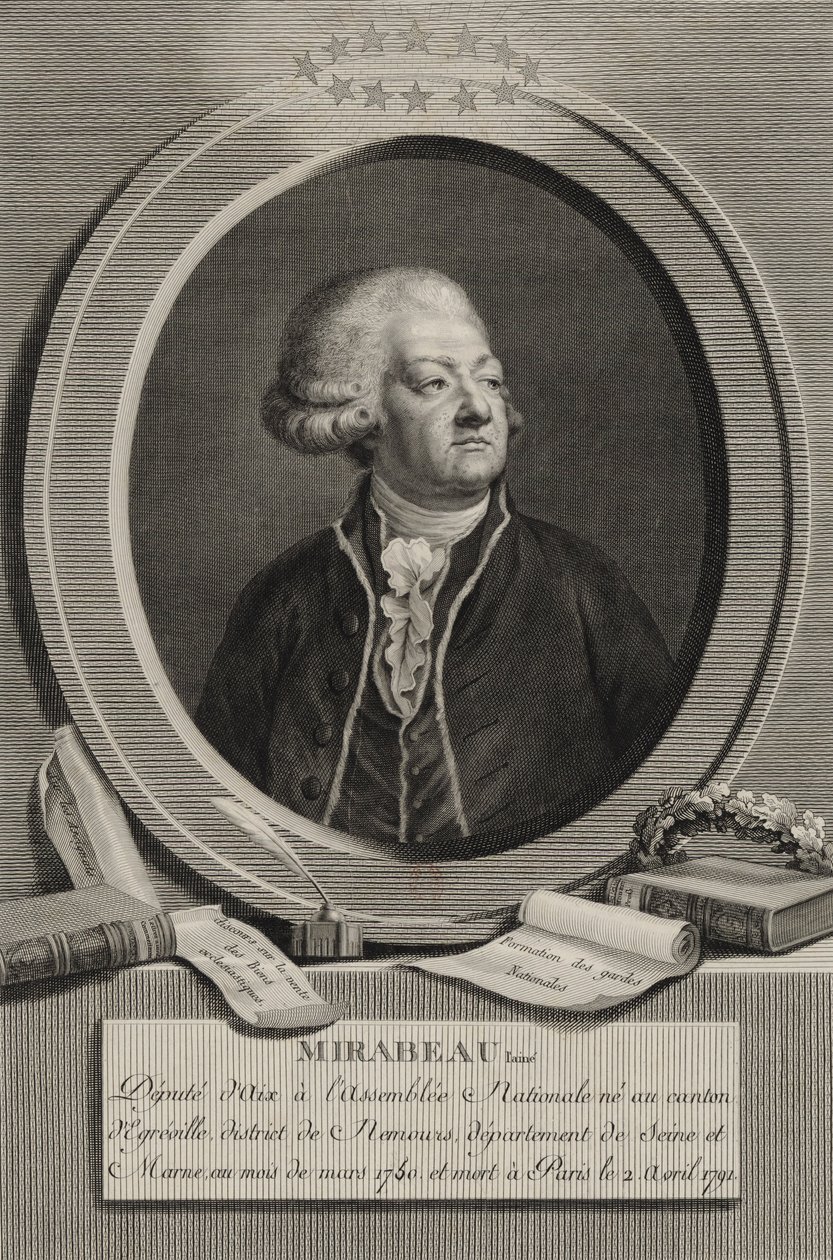 Porträt von Honoré-Gabriel Riqueti, comte de Mirabeau von Pierre Audouin