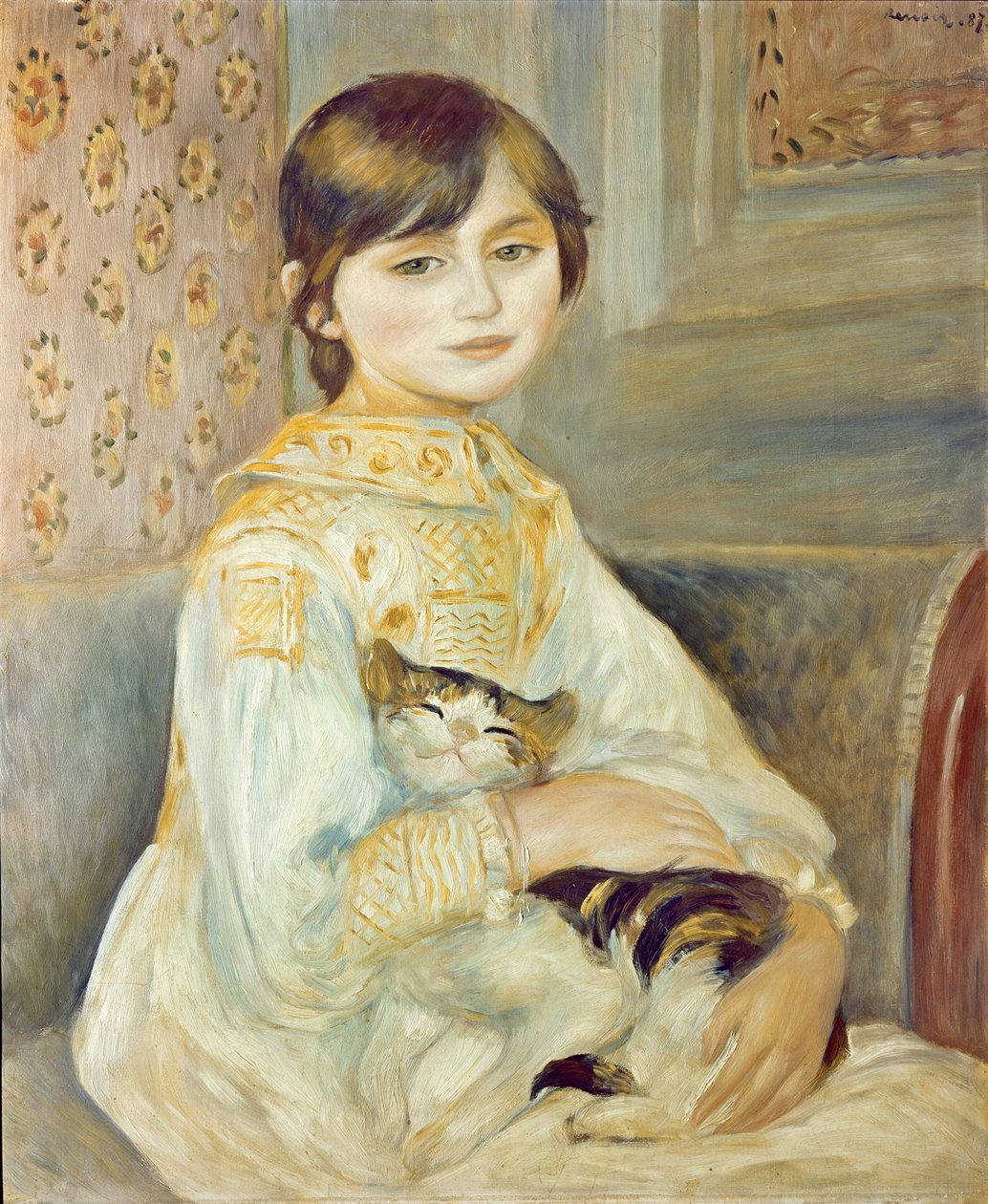 Julie Manet mit Katze von Pierre Auguste Renoir