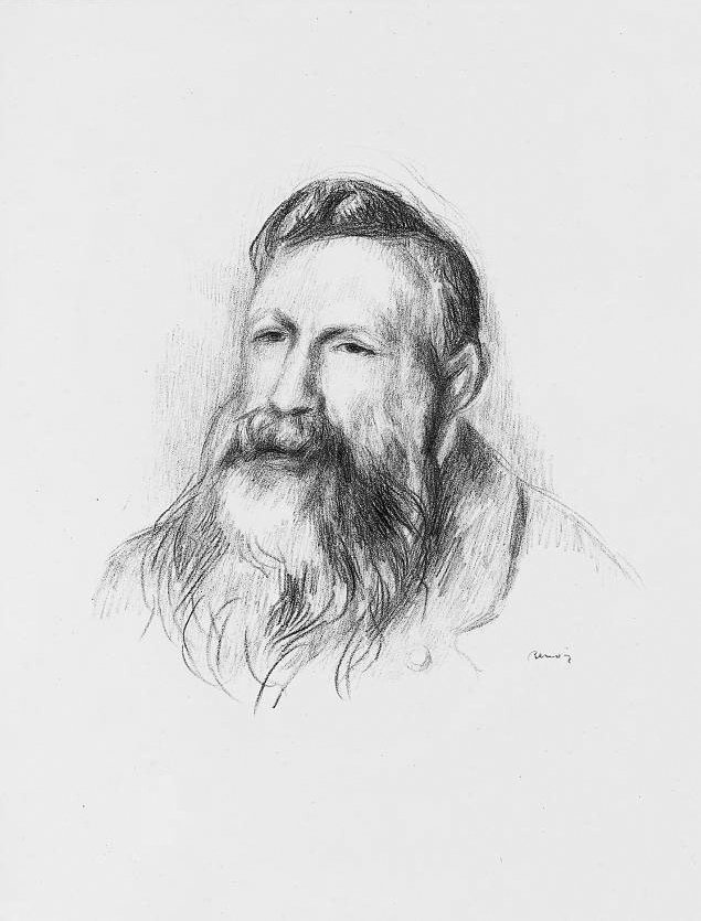 Porträtzeichnung von Auguste Rodin von Pierre Auguste Renoir