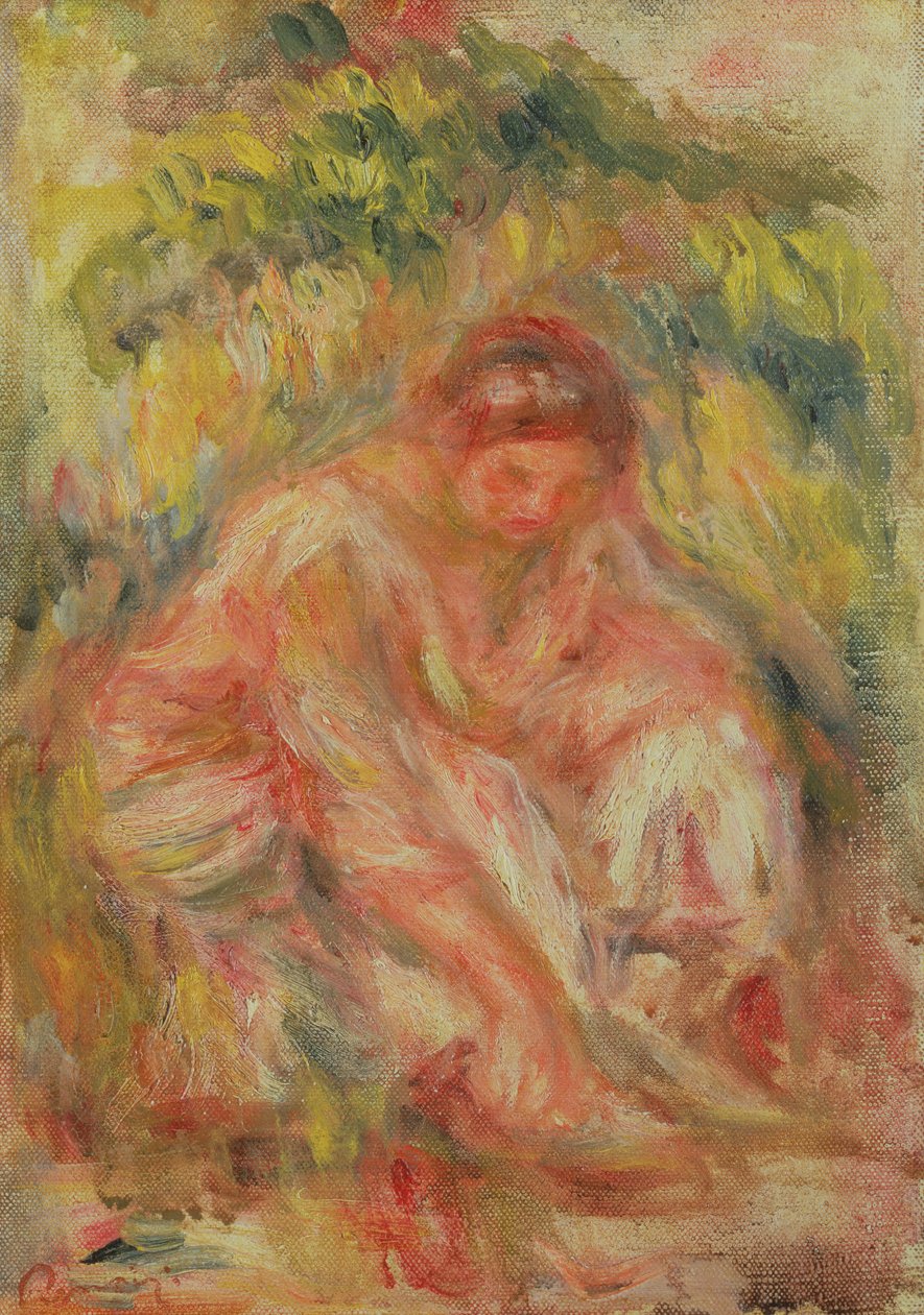 Frau in der Landschaft ruhend, 1916 von Pierre Auguste Renoir