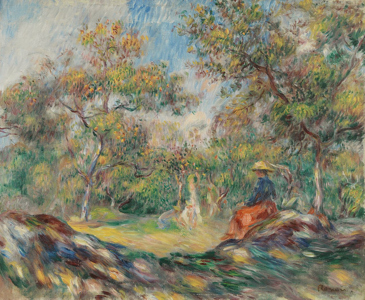 Frau in einer Landschaft von Pierre Auguste Renoir