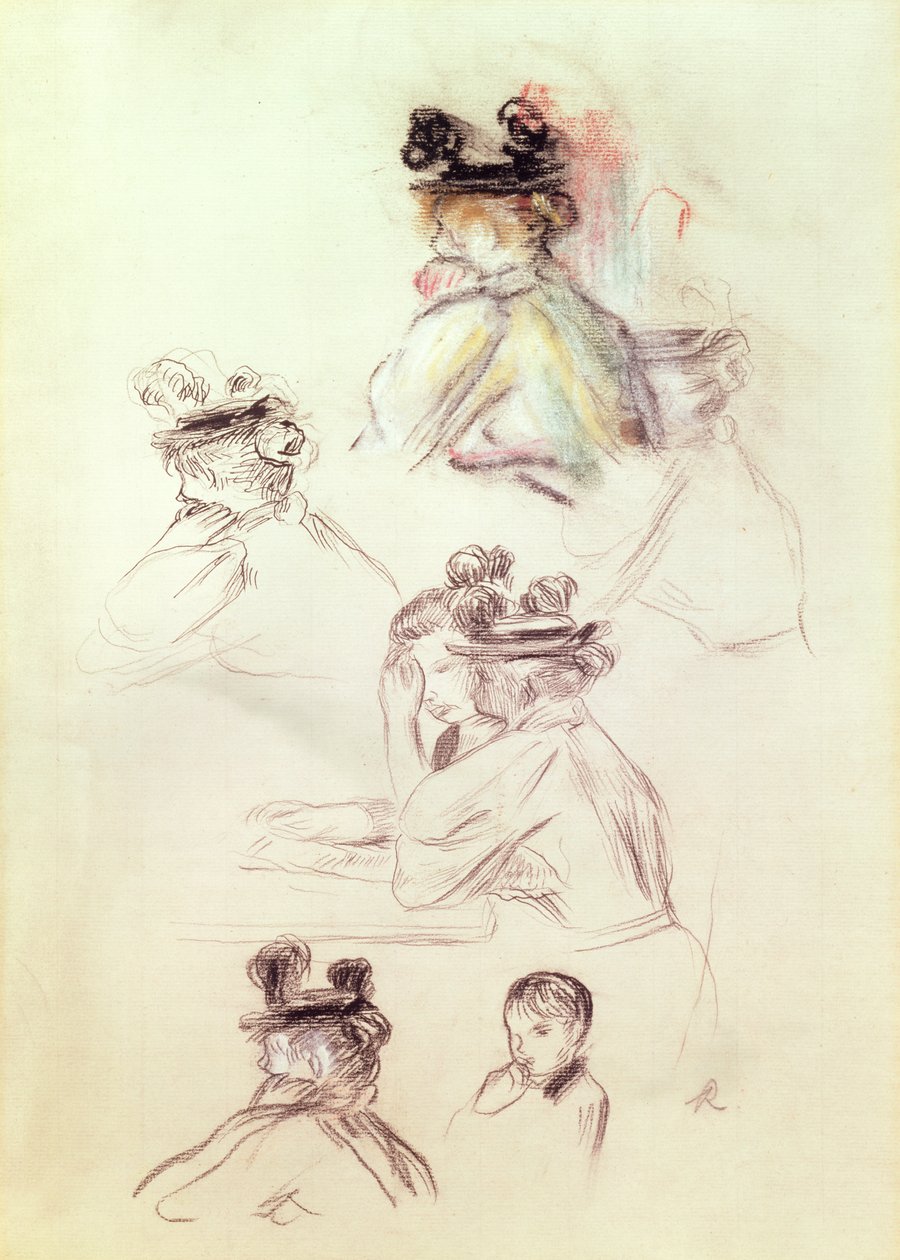 Arbeitsblatt mit sieben Figuren von Pierre Auguste Renoir