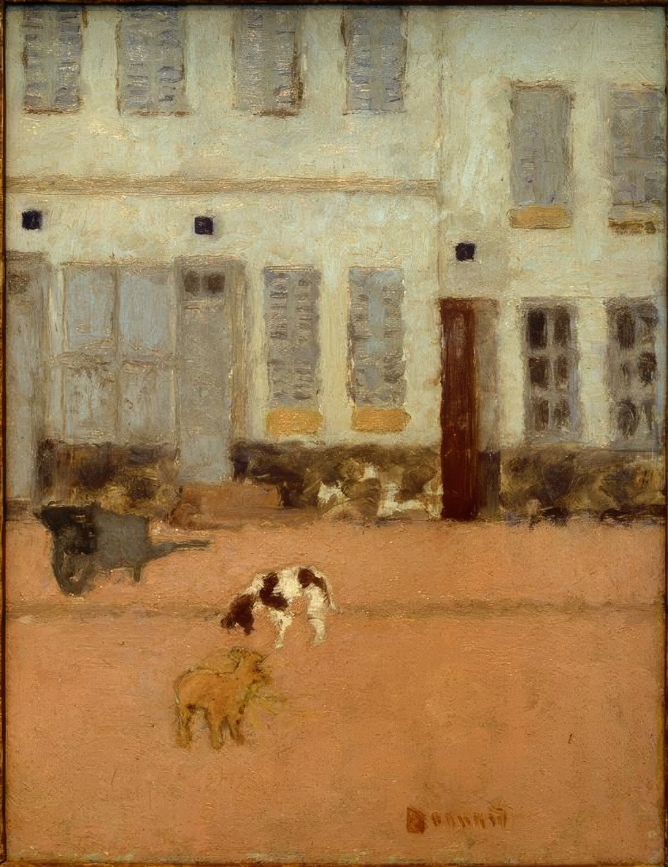 Straße in Eragny-sur-Oise (Die Hunde von Eragny) von Pierre Bonnard