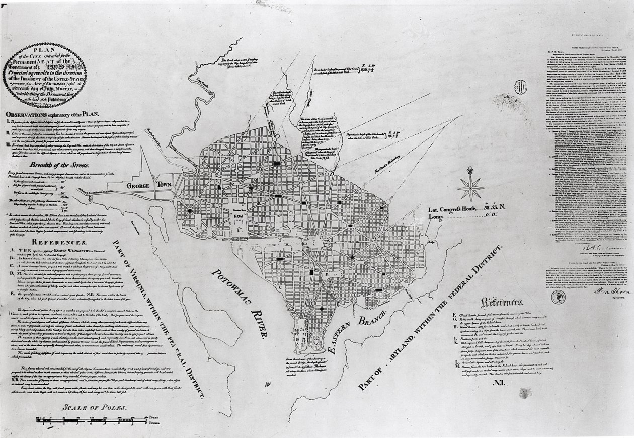 Plan von Washington D.C., veröffentlicht in 