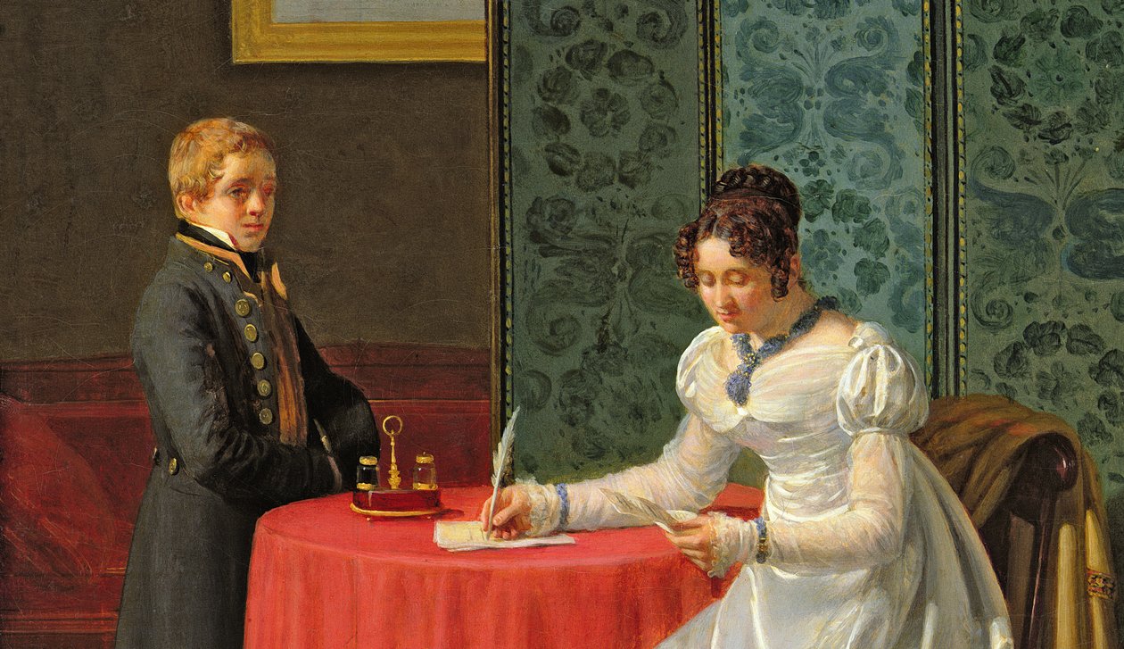Frau schreibt einen Brief (Detail) von Pierre Duval Lecamus