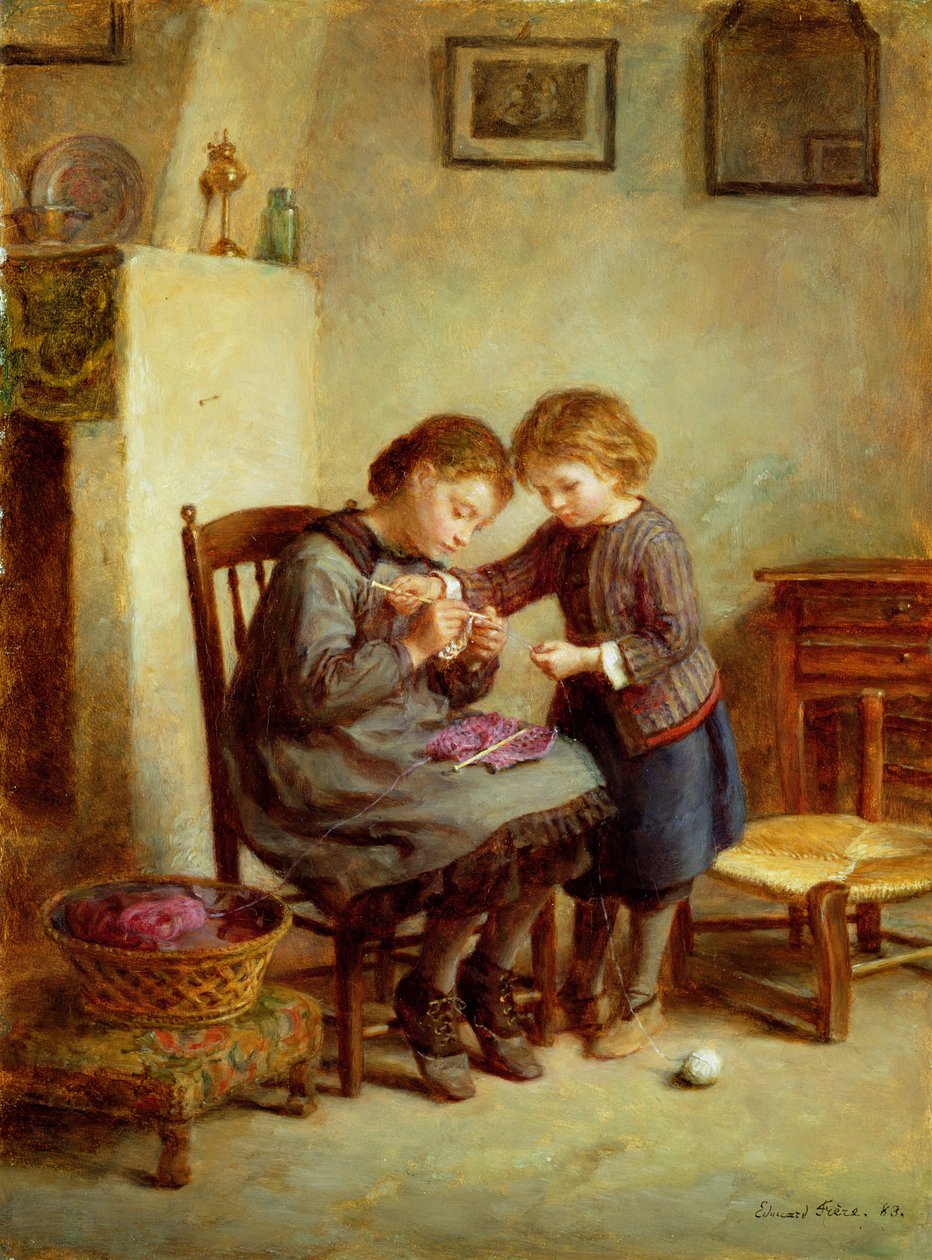 Die Strickerin von Pierre Edouard Frere