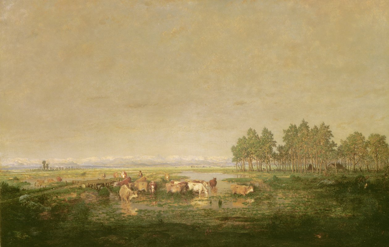 Sumpfland in Les Landes, ca. 1853 von Pierre Etienne Theodore Rousseau