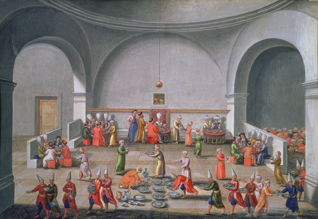 Jan Gninskis diplomatische Mission nach Istanbul, Abendessen zu Ehren der polnischen Mission, 1679 von Pierre Paul Sevin