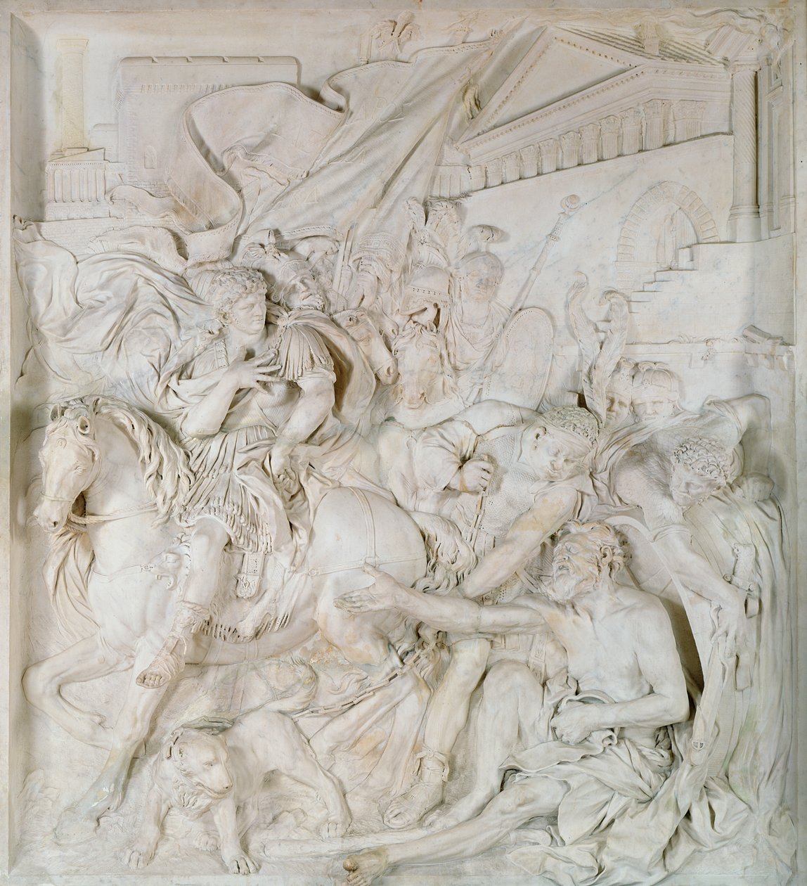 Alexander der Große (356-323 v. Chr.) und Diogenes (413-323 v. Chr.), vollendet 1693 von Pierre Puget