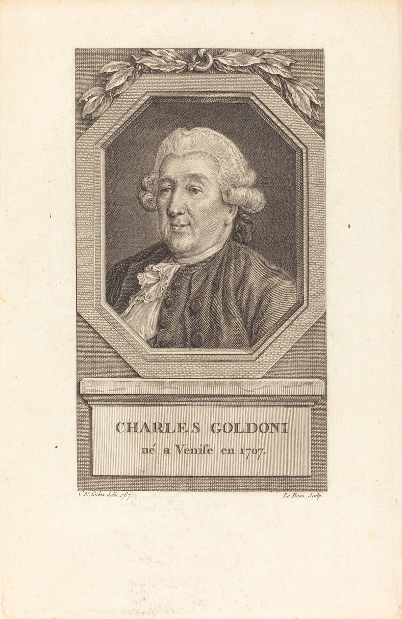 Charles Goldoni von Pierre Adrien Le Beau after Charles Nicolas Cochin II