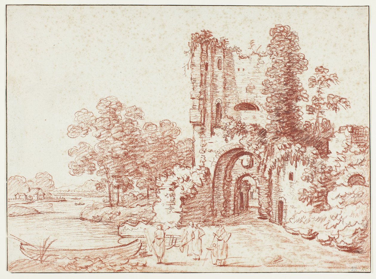 Landschaft mit Ruine eines Turms von Pierre Alexandre Wille
