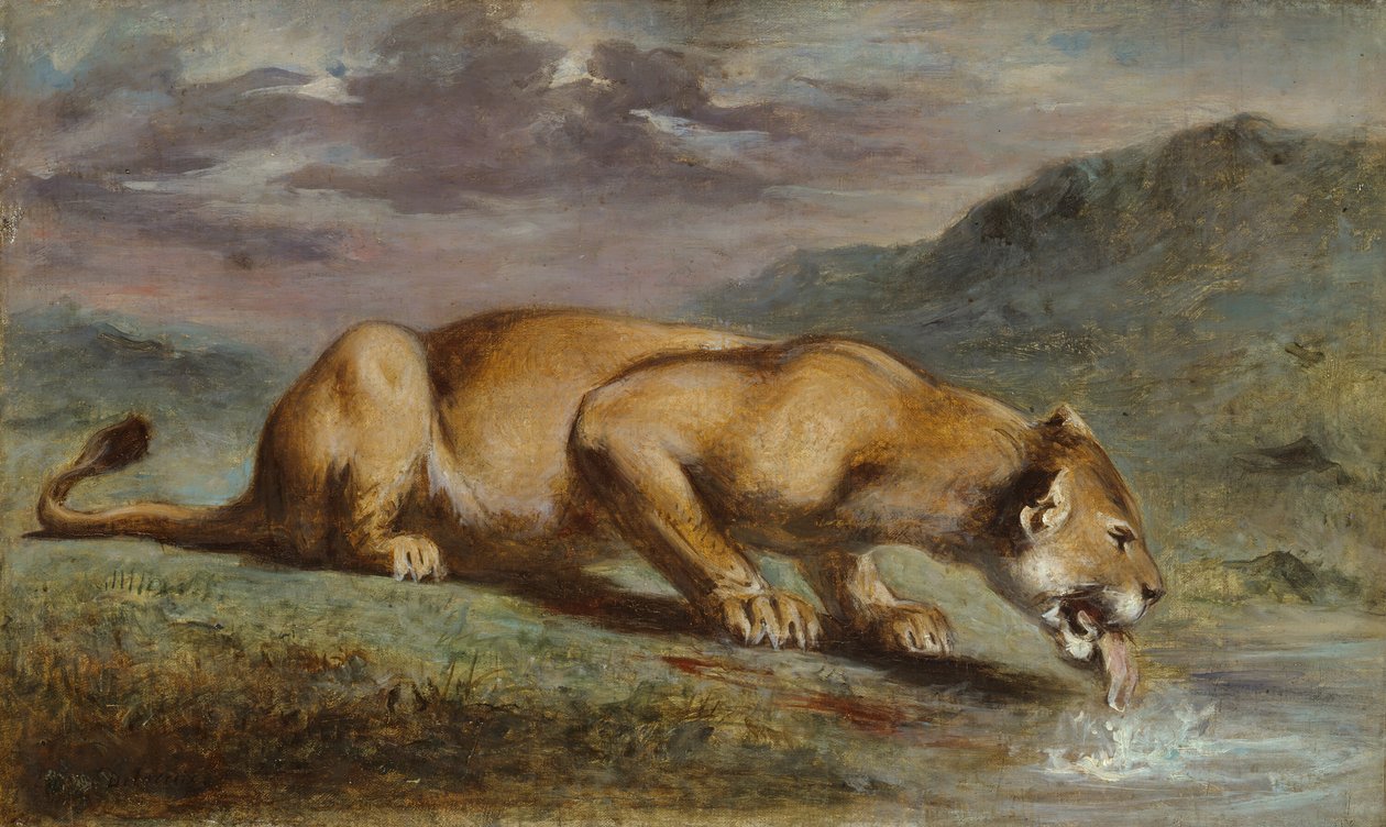 Verwundete Löwin, 1840-50 von Pierre Andrieu