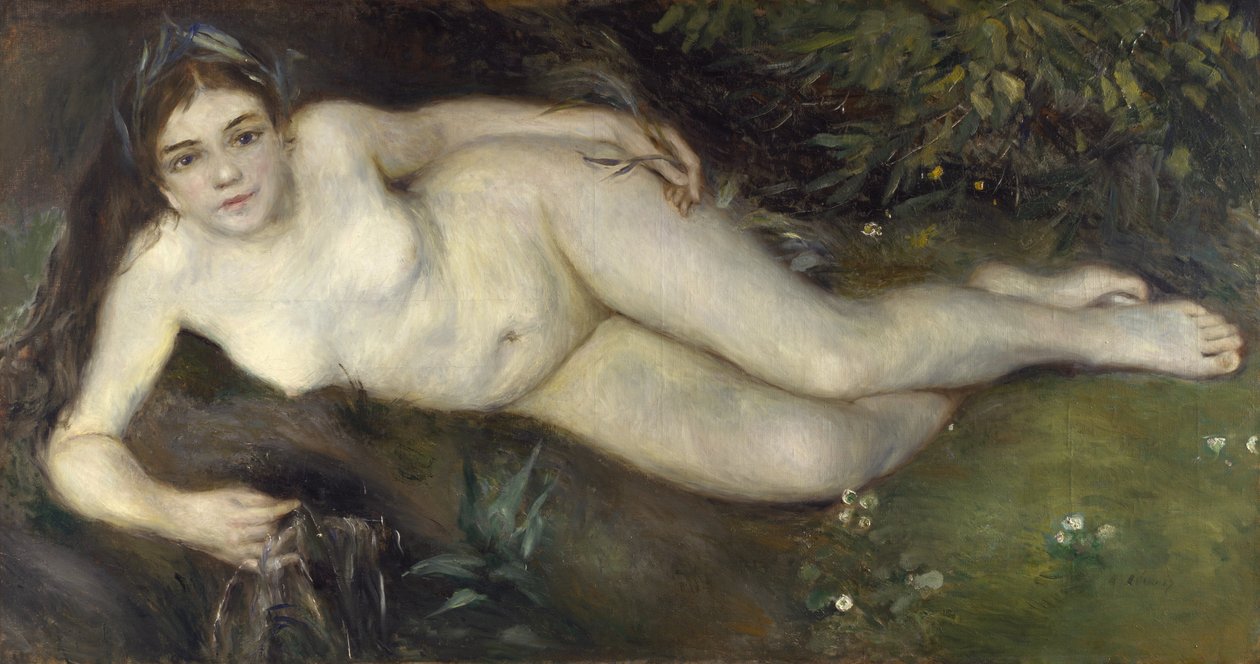 Eine Nymphe an einem Bach, 1869-1870 von Pierre Auguste Renoir