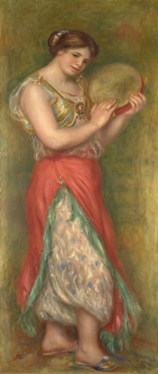 Tanzendes Mädchen mit Tamburin, 1909 von Pierre Auguste Renoir