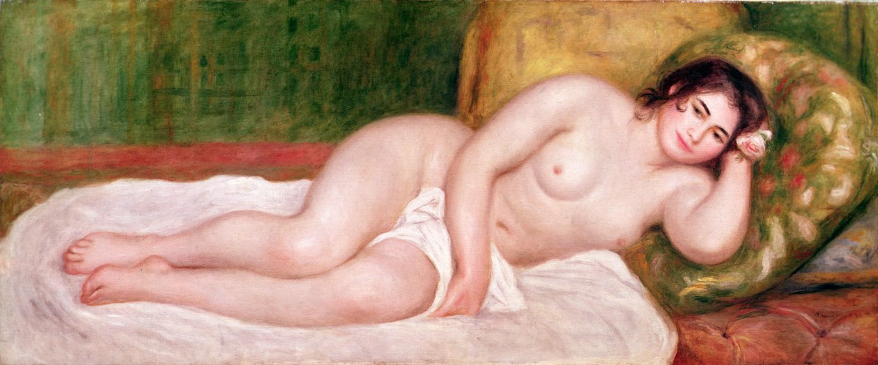 Weiblicher Akt auf einer Couch von Pierre Auguste Renoir