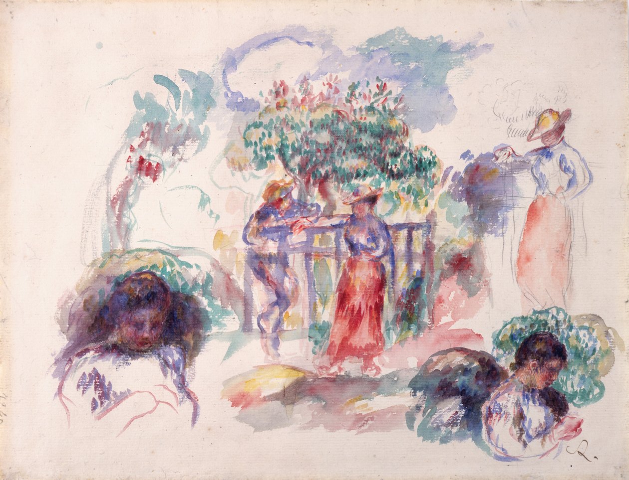 Figuren unter einem Baum, 1880-82 von Pierre Auguste Renoir