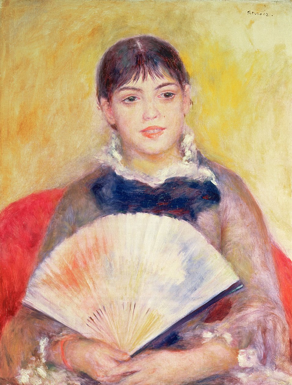 Mädchen mit einem Fächer von Pierre Auguste Renoir