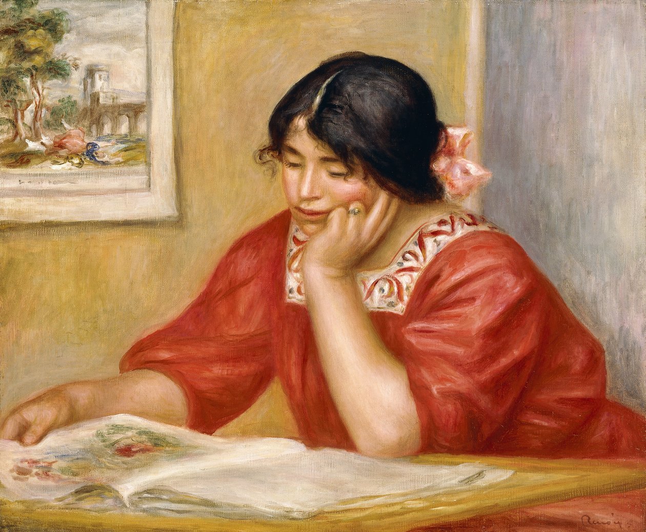 Leontine beim Lesen, 1909 von Pierre Auguste Renoir