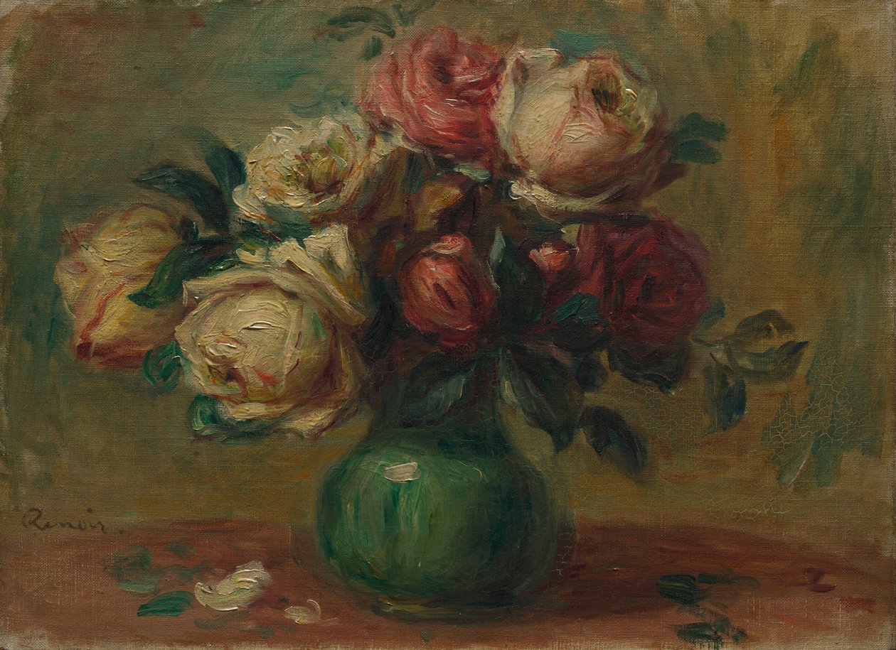 Rosen in einer Vase, ca. 1890 von Pierre Auguste Renoir