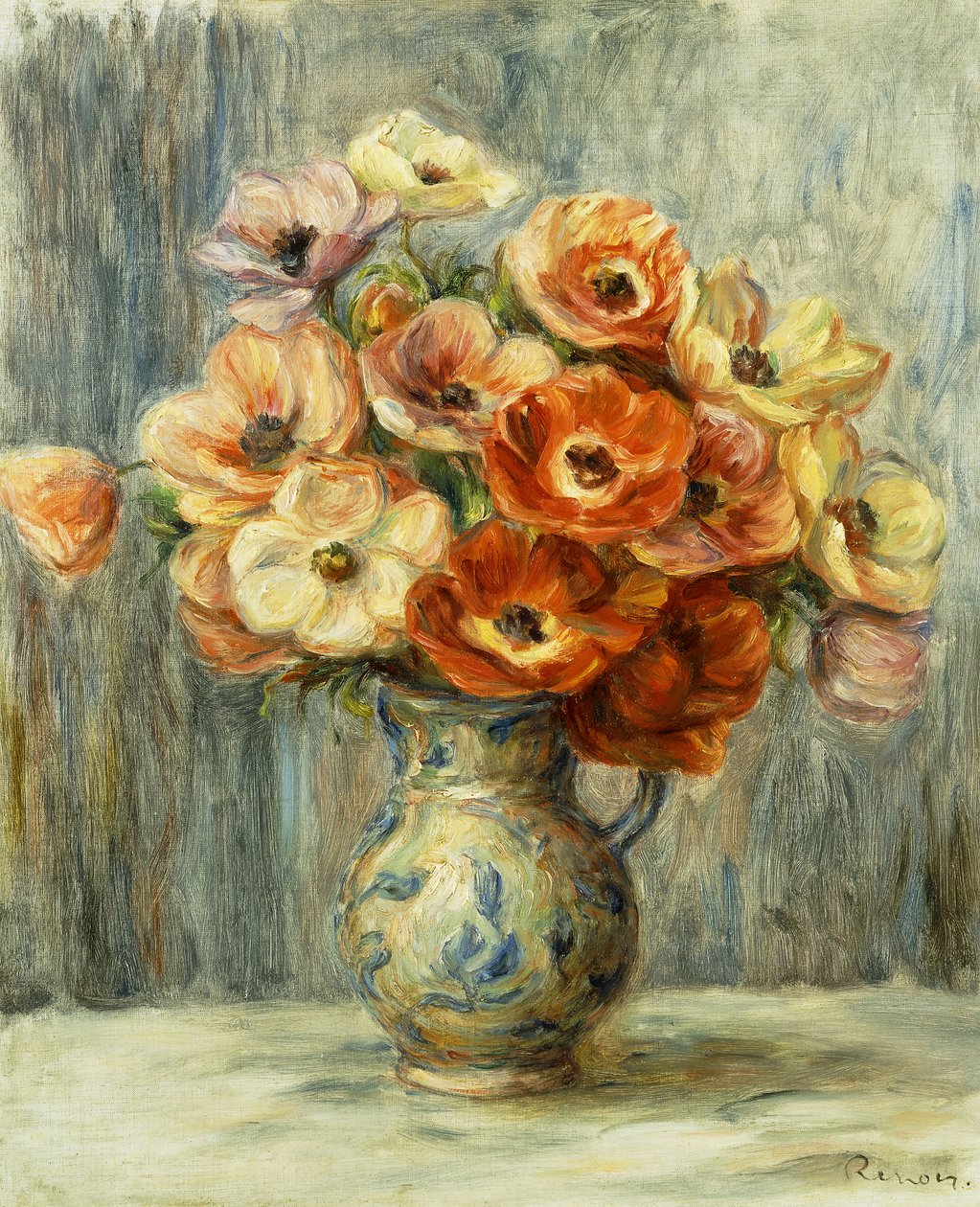 Vase mit Anemonen von Pierre Auguste Renoir