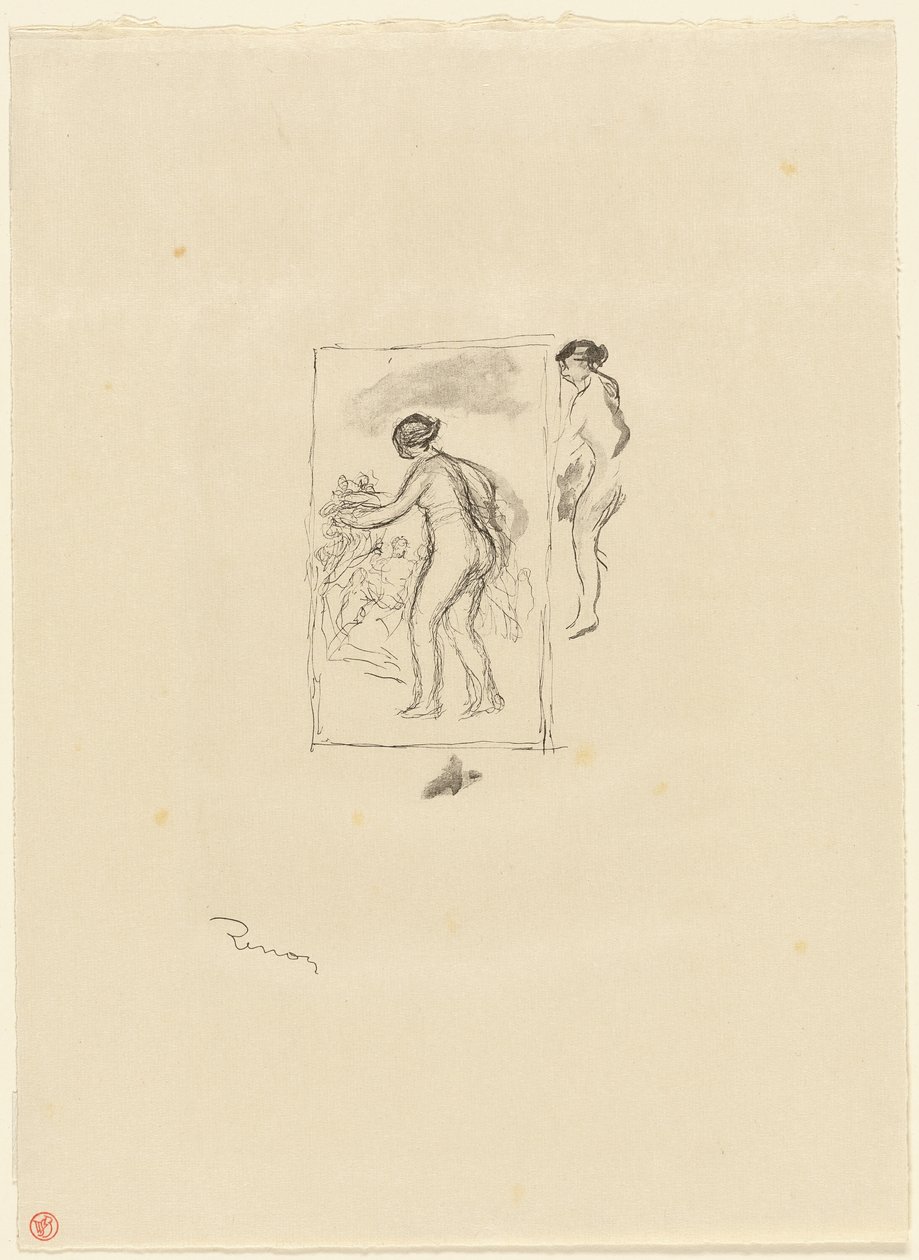 Frau mit Weinrebe, 4. Variante von Pierre Auguste Renoir