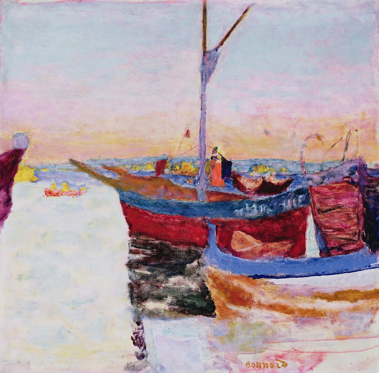 Boote in Cannes, Dämmerung, 1924 von Pierre Bonnard