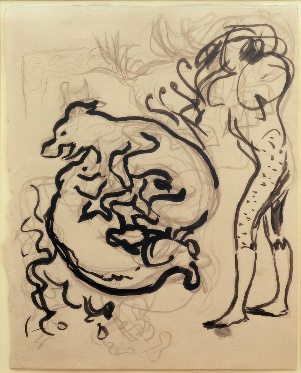 Chiens jouant et une figure von Pierre Bonnard