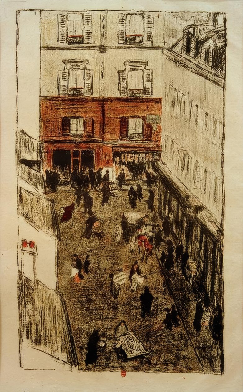 Straßenecke, von oben gesehen von Pierre Bonnard