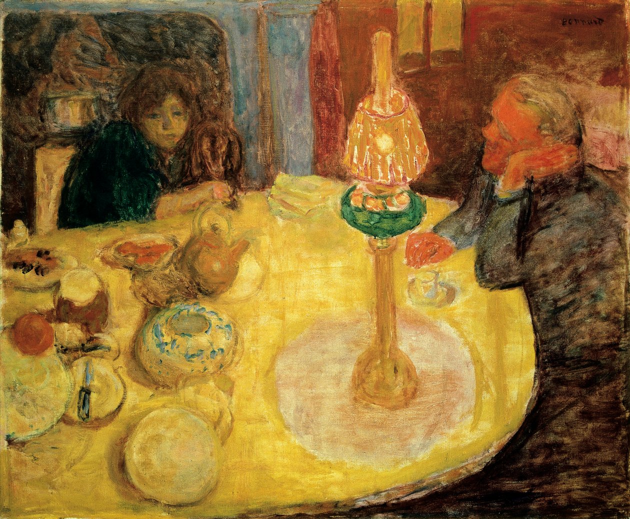 Abend unter der Lampe von Pierre Bonnard
