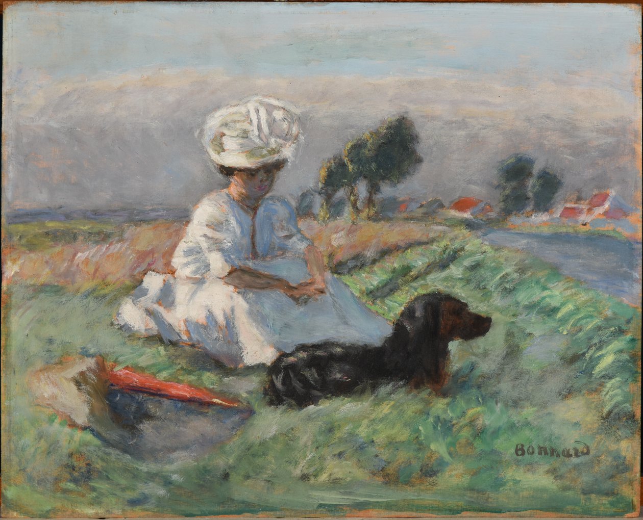 Die Frau mit dem Hund von Pierre Bonnard