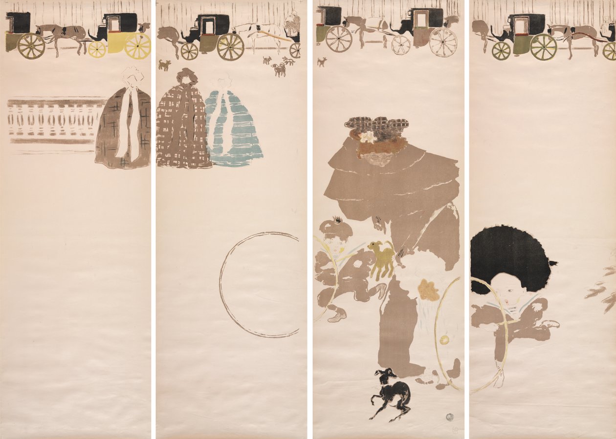 Spaziergang der Kindermädchen, Fries der Kutschen von Pierre Bonnard