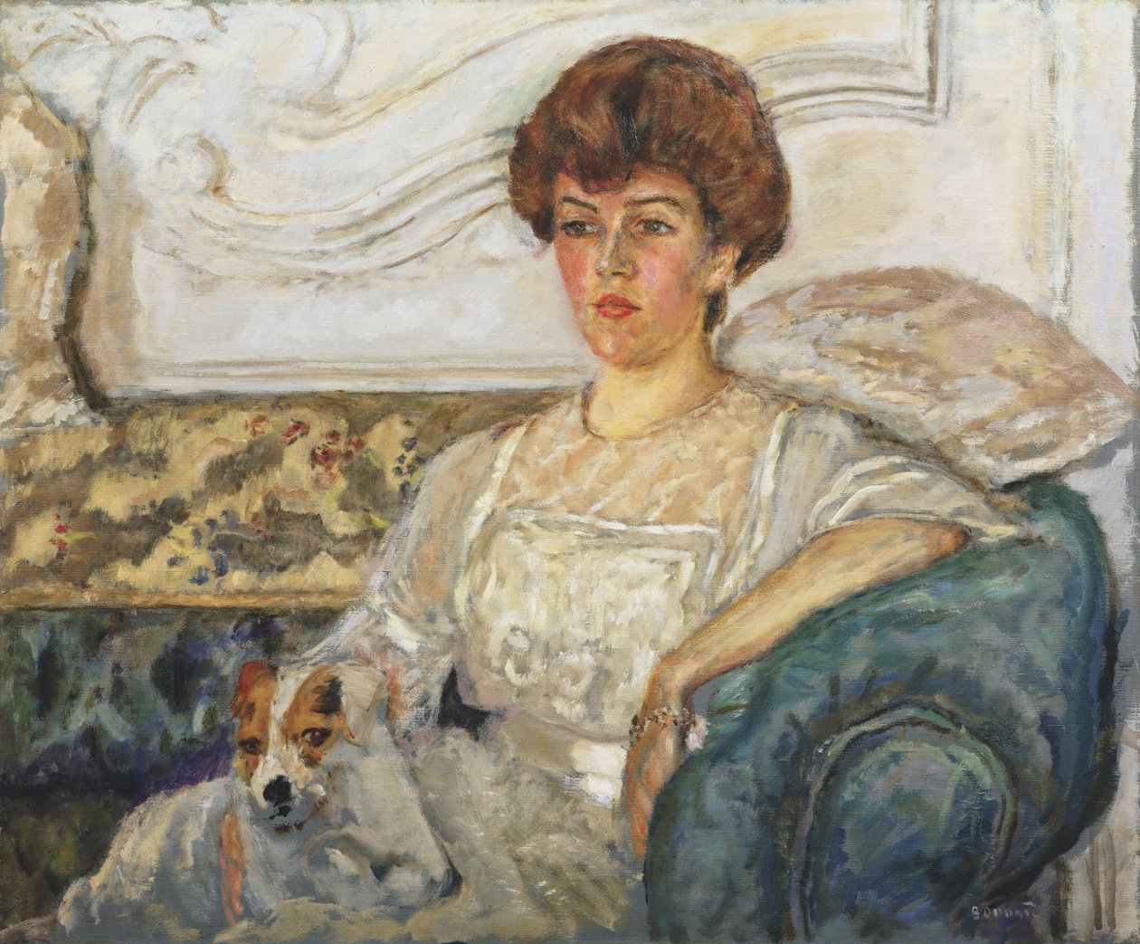 Frau auf einem blauen Sofa von Pierre Bonnard