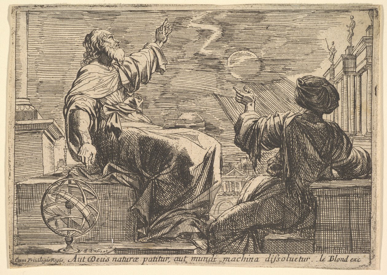 Zwei Philosophen beobachten eine Sonnenfinsternis von Pierre Brebiette