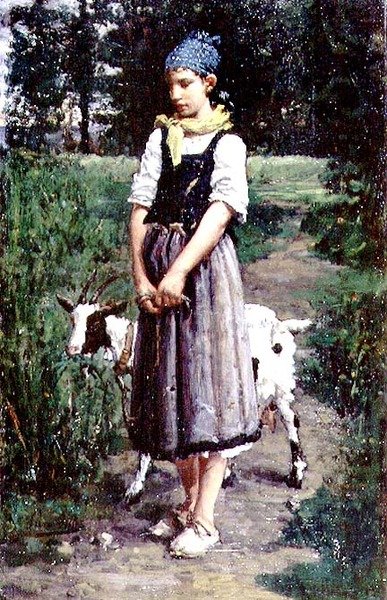 Ein junger Ziegenhirte von Pierre Celestin Billet