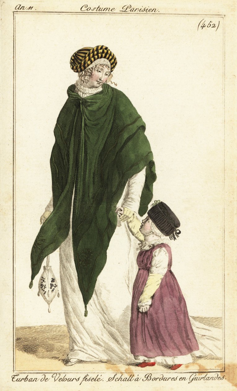 Modische Frau und Kind, Paris von Pierre Charles Baquoy