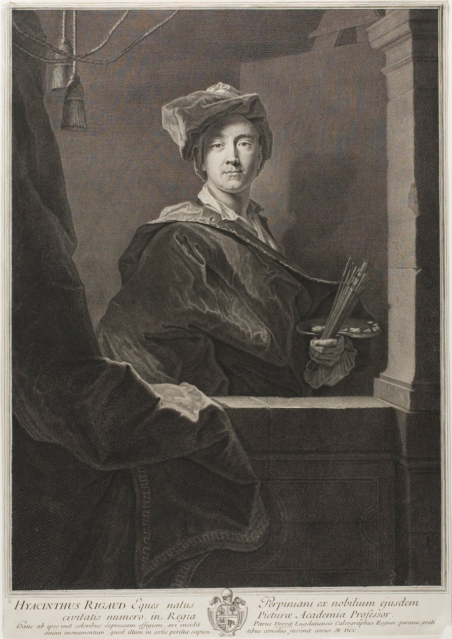 Porträt von Hyacinthe Rigaud von Pierre Drevet