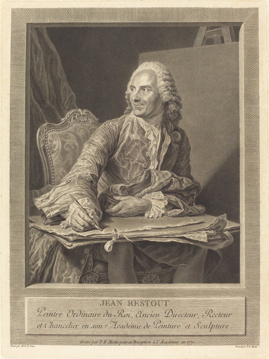Jean Restout von Pierre Etienne Moitte after Maurice Quentin de La Tour