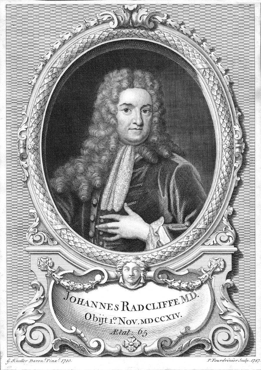 John Radcliffe, englischer Arzt, 1747 von Pierre Fourdrinier