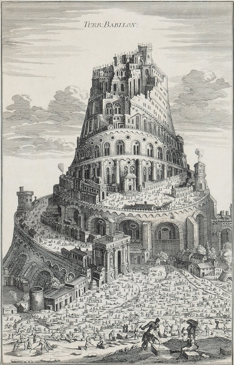Turm von Babylon von Pierre Fourdrinier