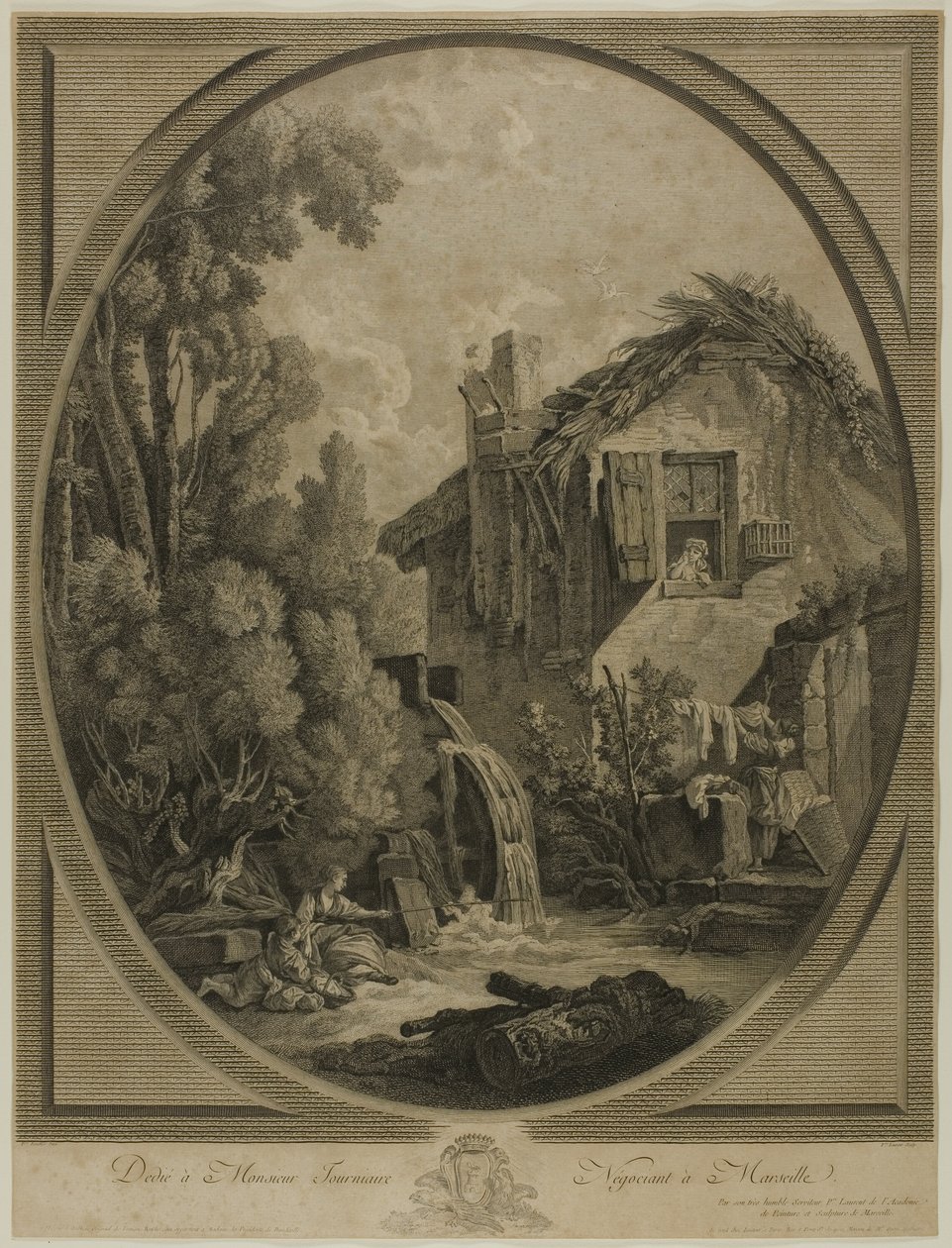 Windmühlenlandschaft von Pierre Francois Laurent