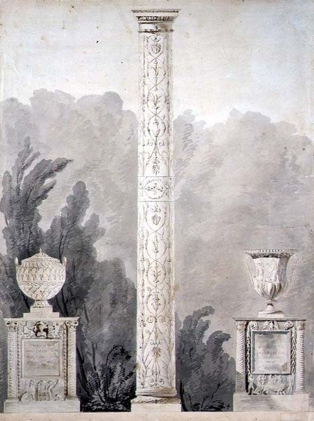 Entwürfe für neoklassische Denkmäler von Pierre Francois Leonard Fontaine